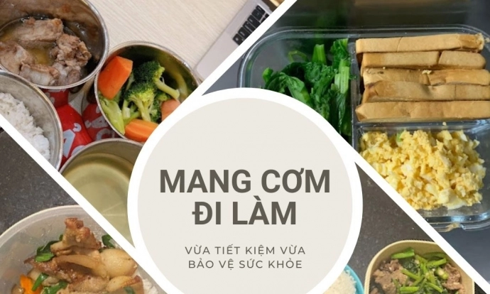 Nhân viên văn phòng mang cơm đi làm để tiết kiệm chi phí